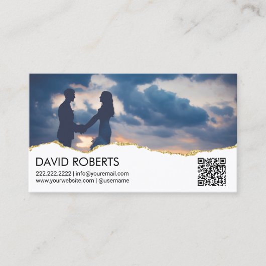 Fotografie QR Code Aangepaste foto Visitekaartje (Voorkant)