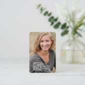 Fotografie QR-code moderne trendy-foto Visitekaartje (Staand voorkant)