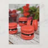 Fotografie Red Cherry Jam vulde Macarons Briefkaart (Voorkant)