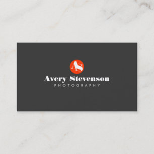 Fotografie Red Circle Monogrammed Logo Black Visitekaartje