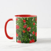 Fotografie rode Tulp Flower Field Natuur Mok (Links)