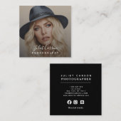 Fotografie Script Kalligrafie foto Vierkante Visitekaartje (Voorkant / Achterkant)