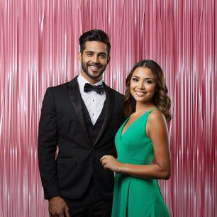 Fotografie Selfie Roos Roze Faux Tinsel Wandkleed
