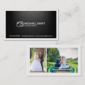 Fotografie Showcase Minimale eenvoudige matte zwar Visitekaartje (Voorkant / Achterkant)