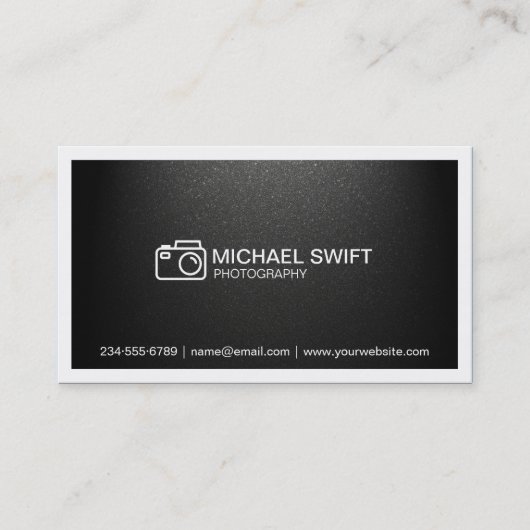 Fotografie Showcase Minimale eenvoudige matte zwar Visitekaartje (Voorkant)