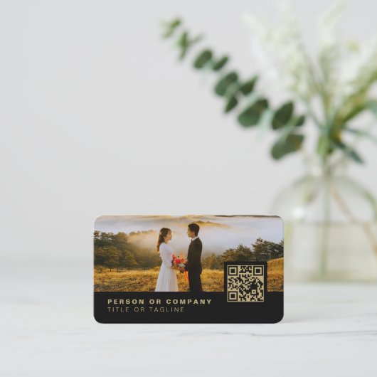 Fotografie Stijlvolle fotograaf QR Code Visitekaartje (Staand voorkant)