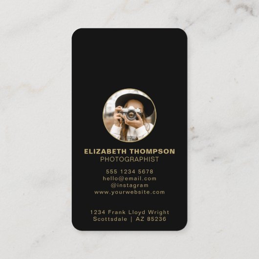 Fotografie Stijlvolle fotograaf QR Code Visitekaartje (Achterkant)