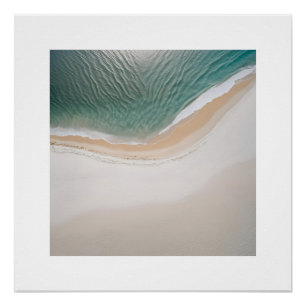 Fotografie Strandzand Beige Neutraal Blauw Perfect Poster