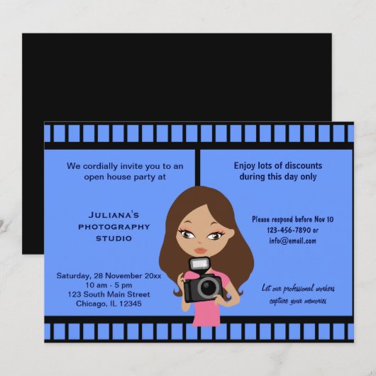 Fotografie Studio Celebration Kaart (Voorkant / Achterkant)