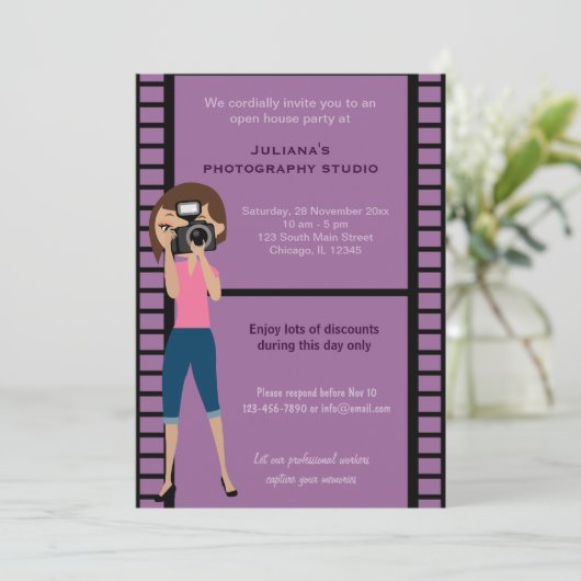 Fotografie Studio Celebration Kaart (Staand voorkant)