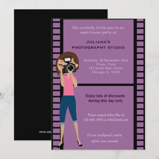 Fotografie Studio Celebration Kaart (Voorkant / Achterkant)