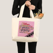 Fotografie Tekst Kunst - Roze Grote Tote Bag (Voorkant (product))