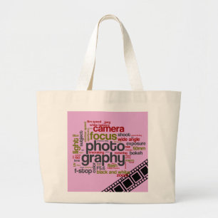 Fotografie Tekst Kunst - Roze Grote Tote Bag