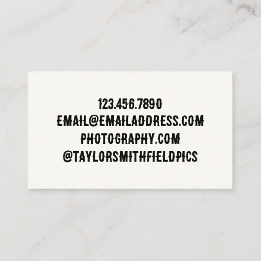  Fotografie Trendy Camera Visitekaartje (Achterkant)
