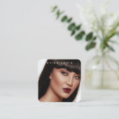 Fotografie Trendy Moderne Volledige Foto QR Code Vierkante Visitekaartje (Staand voorkant)