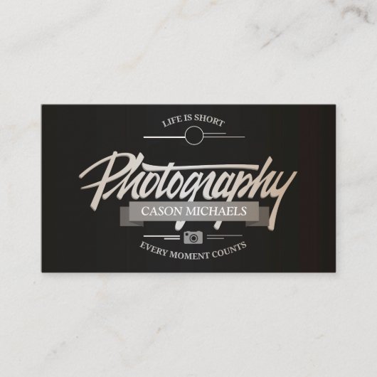 Fotografie,  typografisch embleem visitekaartje (Voorkant)