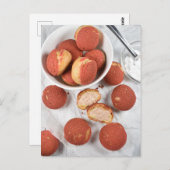 Fotografie van aardbeien Craquelin Choux Buns Briefkaart (Voorkant / Achterkant)