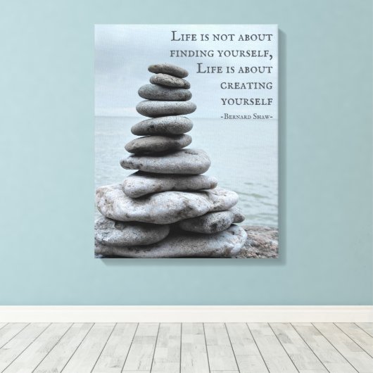 Fotografie van airn | Citaat Bernard Shaw Canvas Afdruk (Insitu (Houten vloer))