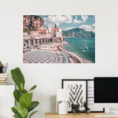 Fotografie van amalfi Coast Pastel Afdrukken Poster (Thuiskantoor)