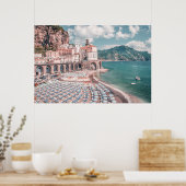 Fotografie van amalfi Coast Pastel Afdrukken Poster (Keuken)
