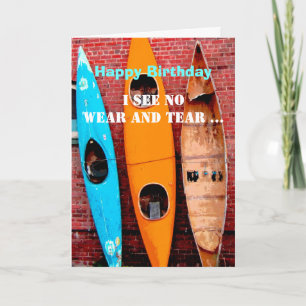 Fotografie van Birthday card humor kayaks Kaart