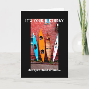 Fotografie van Birthday card humor kayaks Kaart