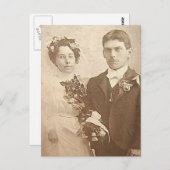 Fotografie van  bruid en room Romantic Weddenschap Briefkaart (Voorkant / Achterkant)