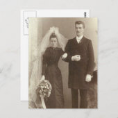 Fotografie van  bruid en room Romantic Weddenschap Briefkaart (Voorkant / Achterkant)