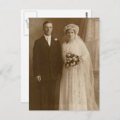 Fotografie van  bruid en room Romantic Weddenschap Briefkaart (Voorkant / Achterkant)