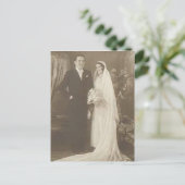 Fotografie van bruid en room Romantic Weddenschap Briefkaart (Staand voorkant)