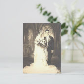 Fotografie van  bruid en room Romantic Weddenschap Briefkaart (Staand voorkant)