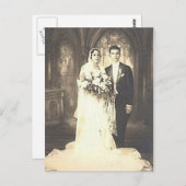 Fotografie van  bruid en room Romantic Weddenschap Briefkaart (Voorkant / Achterkant)