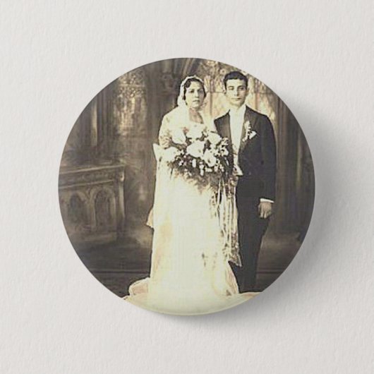 Fotografie van bruid en room Romantic Weddenschap Ronde Button 5,7 Cm (Voorkant)