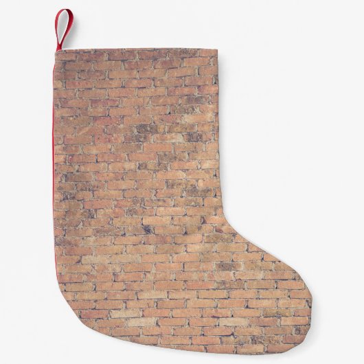 Fotografie van bruinbakstenen kleine kerstsok (Voorkant)