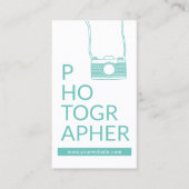 Fotografie van camera met geluid Lichte Blauwgroen Visitekaartje (Voorkant)