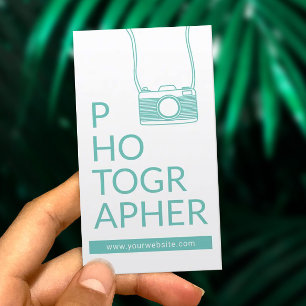 Fotografie van camera met geluid Lichte Blauwgroen Visitekaartje