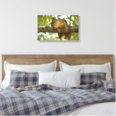 Fotografie van Cute & Curious Squirrel Natuur Canvas Afdruk (Insitu (Slaapkamer))