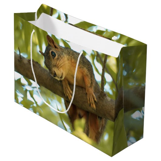 Fotografie van Cute & Curious Squirrel Natuur Groot Cadeauzakje (Voorkant Gekanteld)