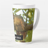 Fotografie van Cute & Curious Squirrel Natuur Latte Mok (Rechterhoek)