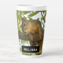 Fotografie van Cute & Curious Squirrel Natuur Latte Mok