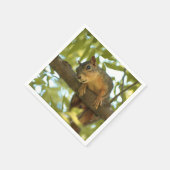 Fotografie van Cute & Curious Squirrel Natuur Servet (Hoek)