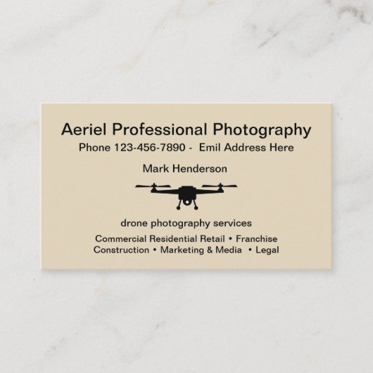 Fotografie van de antenne visitekaartje (Voorkant)