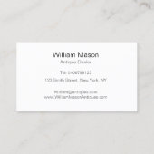 Fotografie van de Antiek brandstoftank - Visitekaa Visitekaartje (Achterkant)