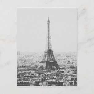 Fotografie van de Black and White Eiffel Tower Briefkaart