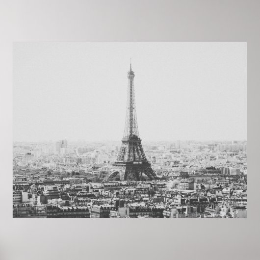 Fotografie van de Black and White Eiffel Tower Poster (Voorkant)