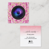 Fotografie van de camera Spiral Flower Vierkante Visitekaartje (Voorkant / Achterkant)