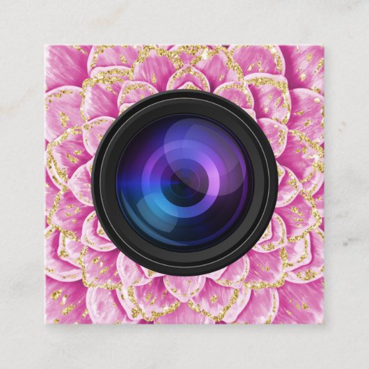 Fotografie van de camera Spiral Flower Vierkante Visitekaartje (Voorkant)