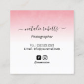 Fotografie van de camera Spiral Flower Vierkante Visitekaartje (Achterkant)