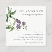 Fotografie van de  Floral Camera Hartelijk dank Vierkante Visitekaartje (Achterkant)