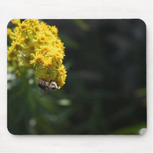 Fotografie van de Natuur van gele bloemen bijen Muismat